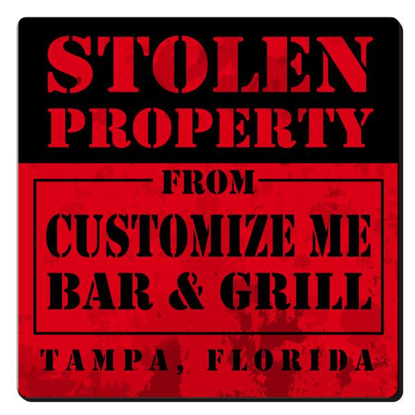 CUSTOMIZABLE Coaster - 3.5in Square Foam - Stolen Property Design