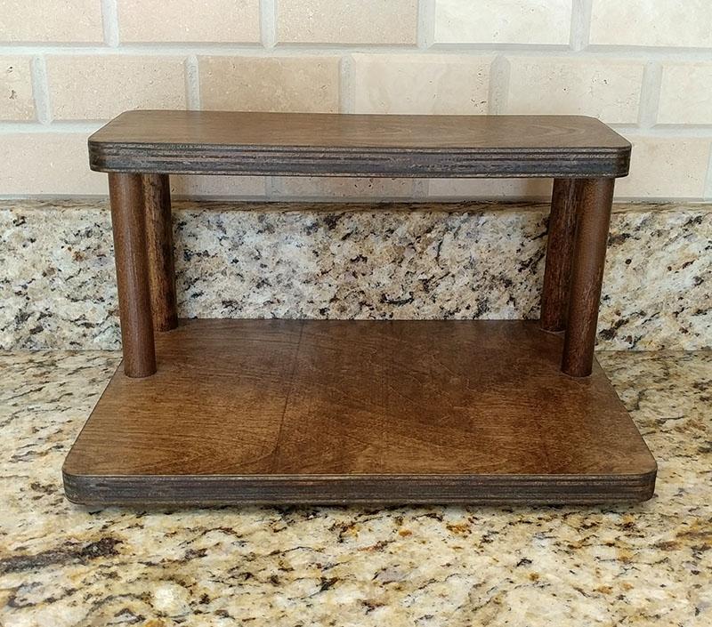 Counter Caddies™ - Stained Finish - 12" STRAIGHT Shelf - Culinary / Spice Rack