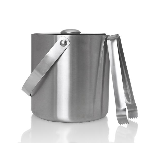 Stainless Steel Ice Bucket with Tongs - 48 oz.