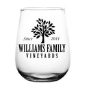 CUSTOMIZABLE - Stemless Wine Glass - 17 ounce - Family Tree