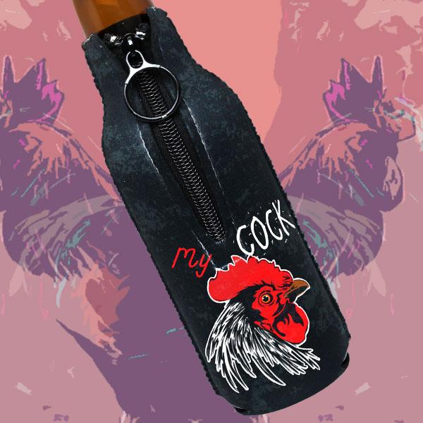 Zipper Style Bottle Cooler - Stop Staring At My Cock