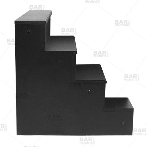 Wooden Liquor Shelves - 4 Tier - Black