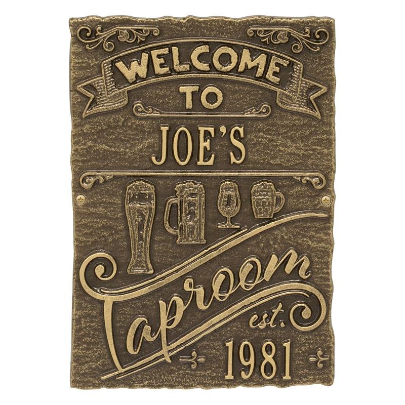  CUSTOMIZABLE Cast Aluminum Plaque - Taproom Brew Pub Design