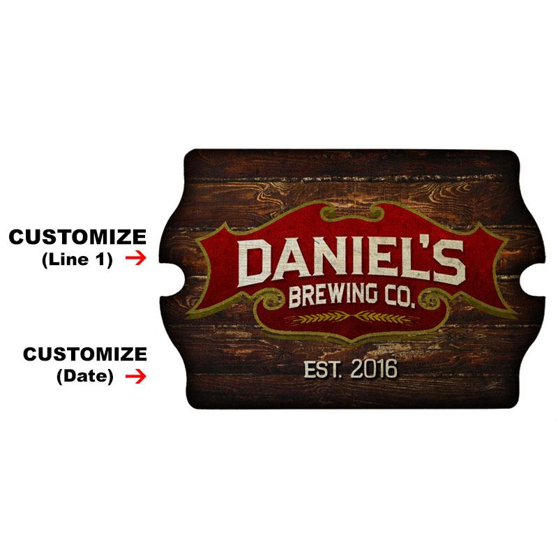 Tavern Shaped Wood Bar Sign - Brewing Company - CUSTOMIZABLE