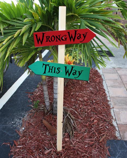 This Way - Wrong Way Wood Arrow Signs