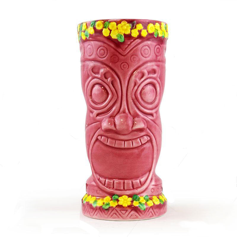 BarConic® Tiki Drinkware - Pink Flower Goddess - 12 ounce 