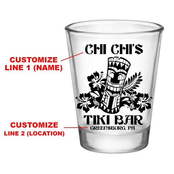 CUSTOMIZABLE - 1.75oz Clear Shot Glass - Tiki Bar