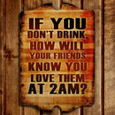 Tavern Shaped Wood Bar Sign - 2 AM