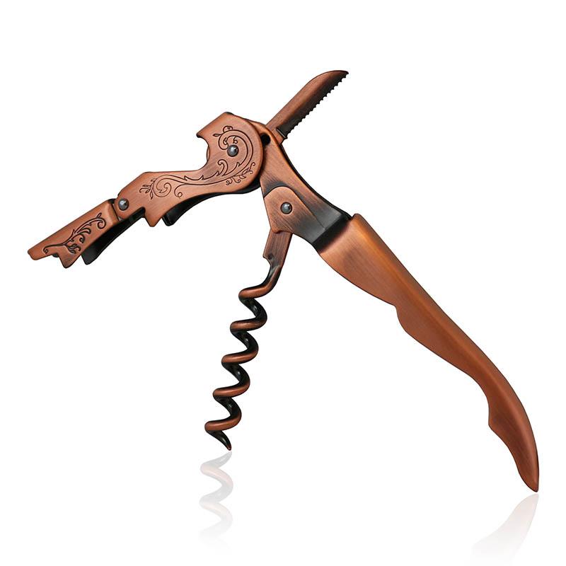 Corkscrew - Copper Plated Double Lever w/ Embellished Etching