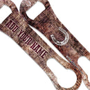 "ADD YOUR NAME" V-ROD® Bottle Opener – Grunge Wood – Several Color Options