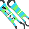 ADD YOUR NAME V-Rod® Bottle Opener - Bright Stripes - Blue/Green