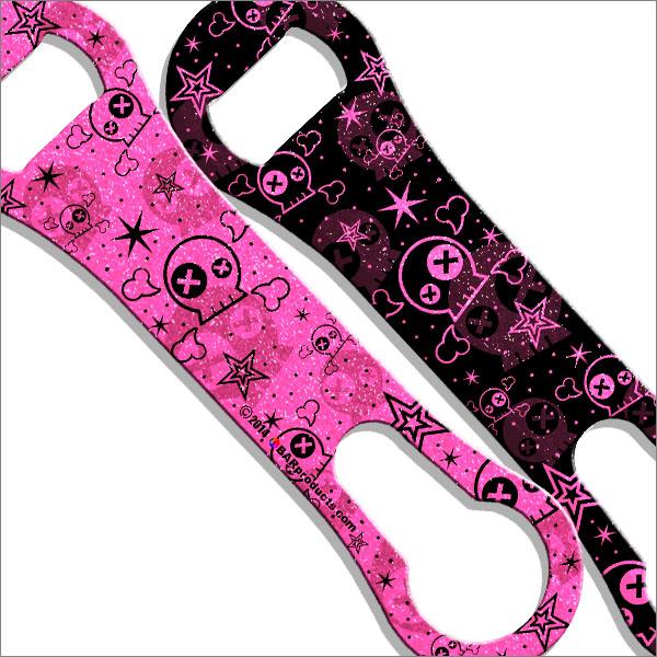 Kolorcoat™ V-Rod® GLITTER Bottle Opener - Cute Skulls