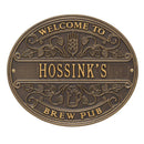 CUSTOMIZABLE Cast Aluminum Plaque - Welcome Brew Pub