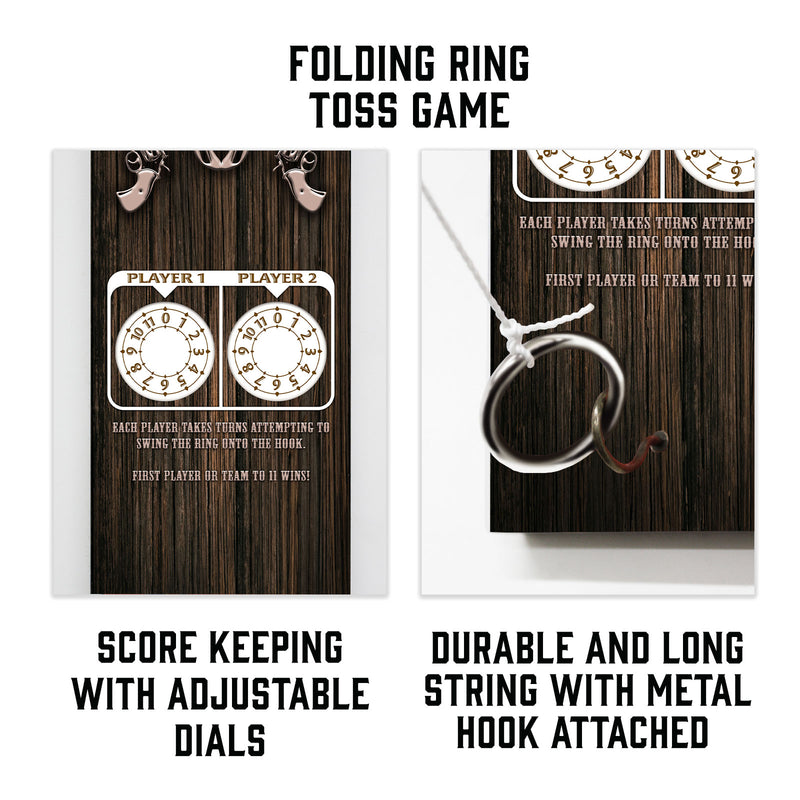 Customizable Wall Mounted Folding Ring Toss - Western Saloon