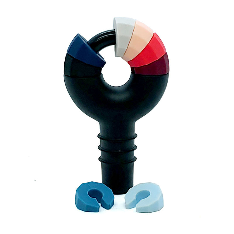 Silicone Bottle Stopper with 8 Color-Coded Wine Charms