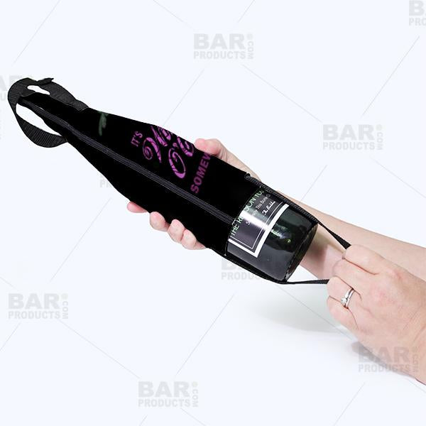 Wine O' Clock Wine Bottle Cooler with Strap