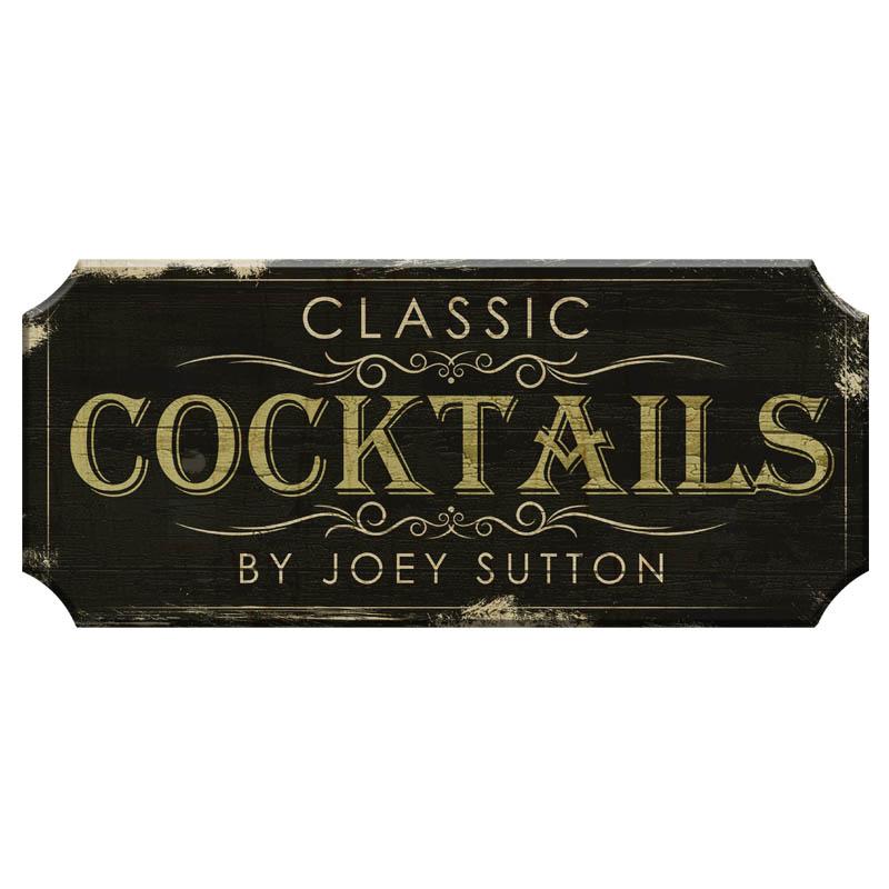 CUSTOMIZABLE Wood Plaque Sign - CLASSIC COCKTAILS - Color Options