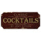 CUSTOMIZABLE Wood Plaque Sign - CLASSIC COCKTAILS - Color Options