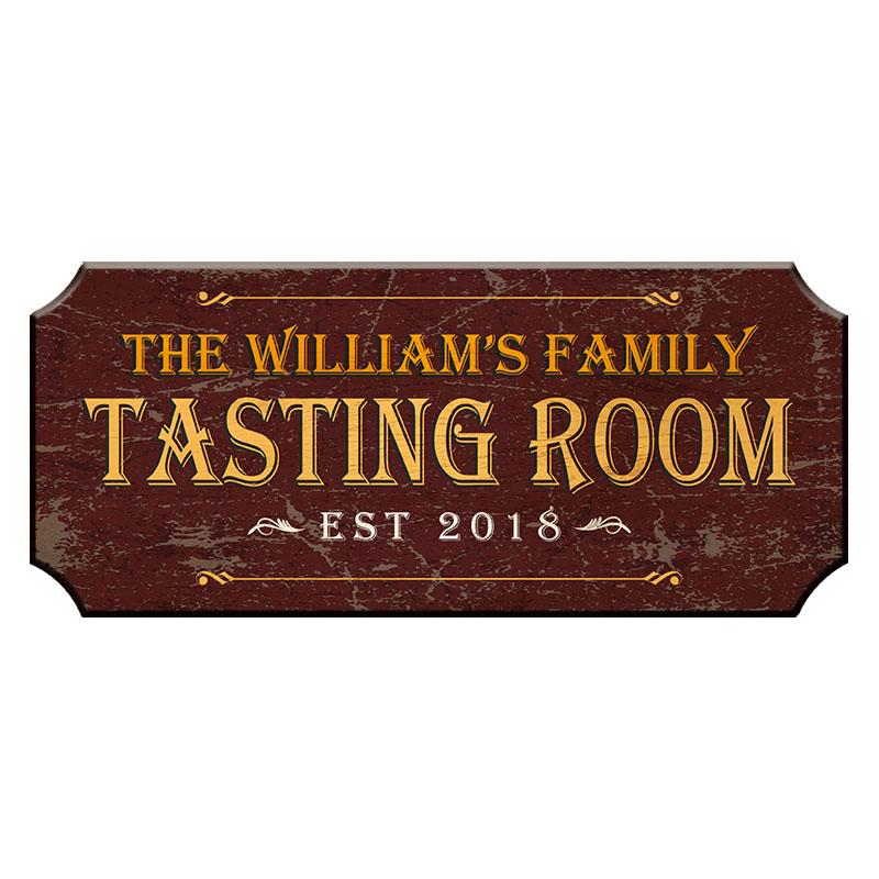 CUSTOMIZABLE Wood Plaque Sign - TASTING ROOM - Color Options