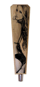 Oak Wood Beer Tap Handles - Flared Shape - I'd Tap That - 10 inch