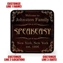 Customizable Wooden Square Coasters - Speakeasy - Set of 4