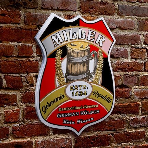 CUSTOMIZABLE Wood Shield Plaque - Heritage Beer Tavern Sign - Many Options Available - Two Sizes