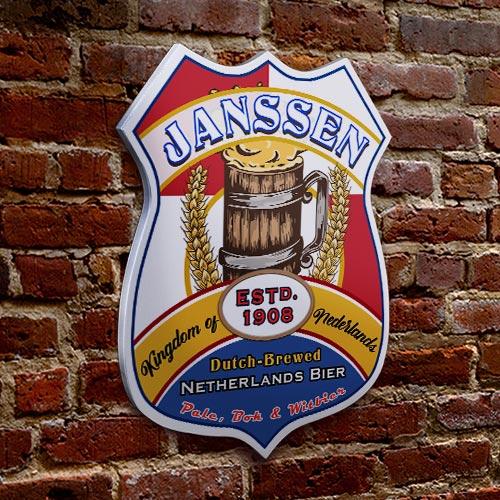 CUSTOMIZABLE Wood Shield Plaque - Heritage Beer Tavern Sign - Many Options Available - Two Sizes