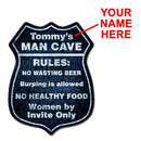 CUSTOMIZABLE Wood Shield Plaque - Man Cave - MULTIPLE COLORS - Two Sizes