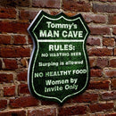 CUSTOMIZABLE Wood Shield Plaque - Man Cave - MULTIPLE COLORS - Two Sizes