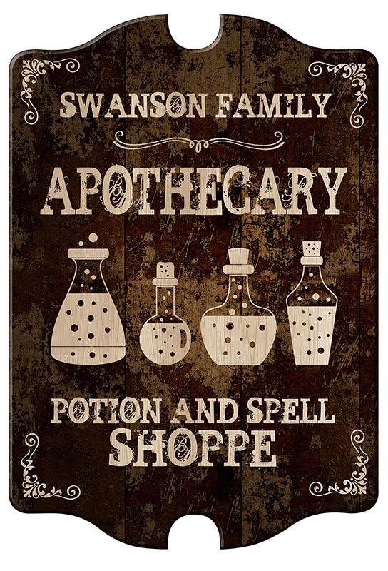 Custom Wood Sign - Tavern Shaped - Apothecary