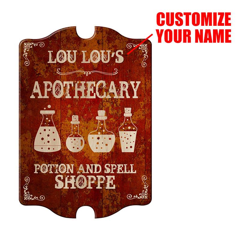 Custom Apothecary Wood Sign - Tavern Shaped