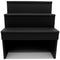 Wood Under Storage Liquor Shelves - 3 Tier - Black - 15in Front View Empty