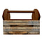 Rustic Wood Planks Wooden Condiment Caddy w/ Handle