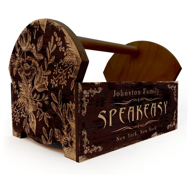 Speakeasy Wooden Condiment Caddy w/ Handle - Customizable