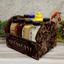 Speakeasy Wooden Condiment Caddy w/ Handle - Customizable