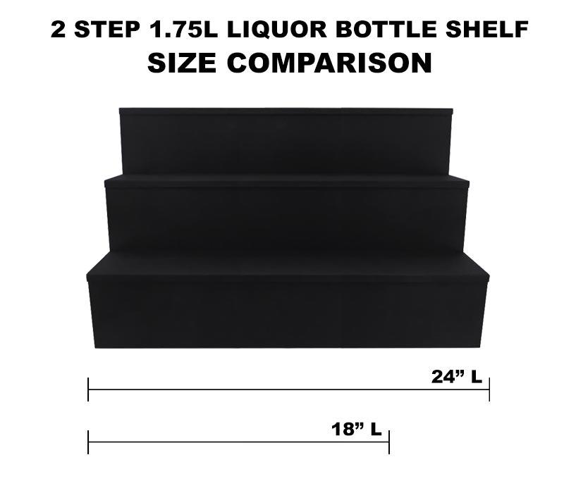 Wooden Liquor Bottle Shelves - Handcrafted in the USA - BLACK - 3 Tier - Size Variants