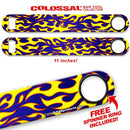 Kolorcoat™ 11" Long COLOSSAL™  Speed Bottle Opener – Flames – Yellow / Blue