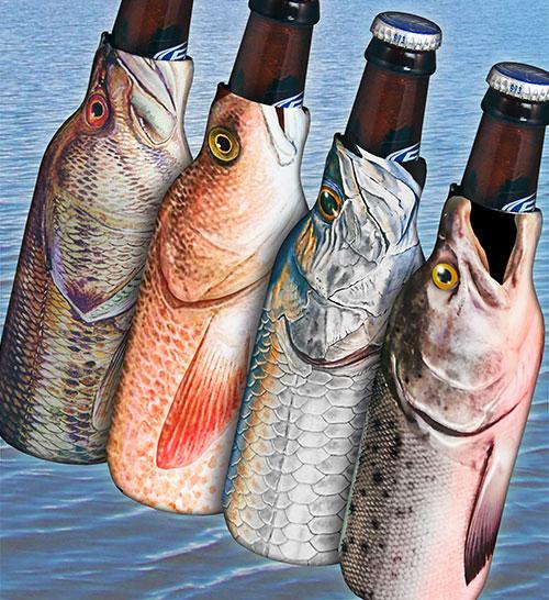 Zipper Bottle Cooler - Fish